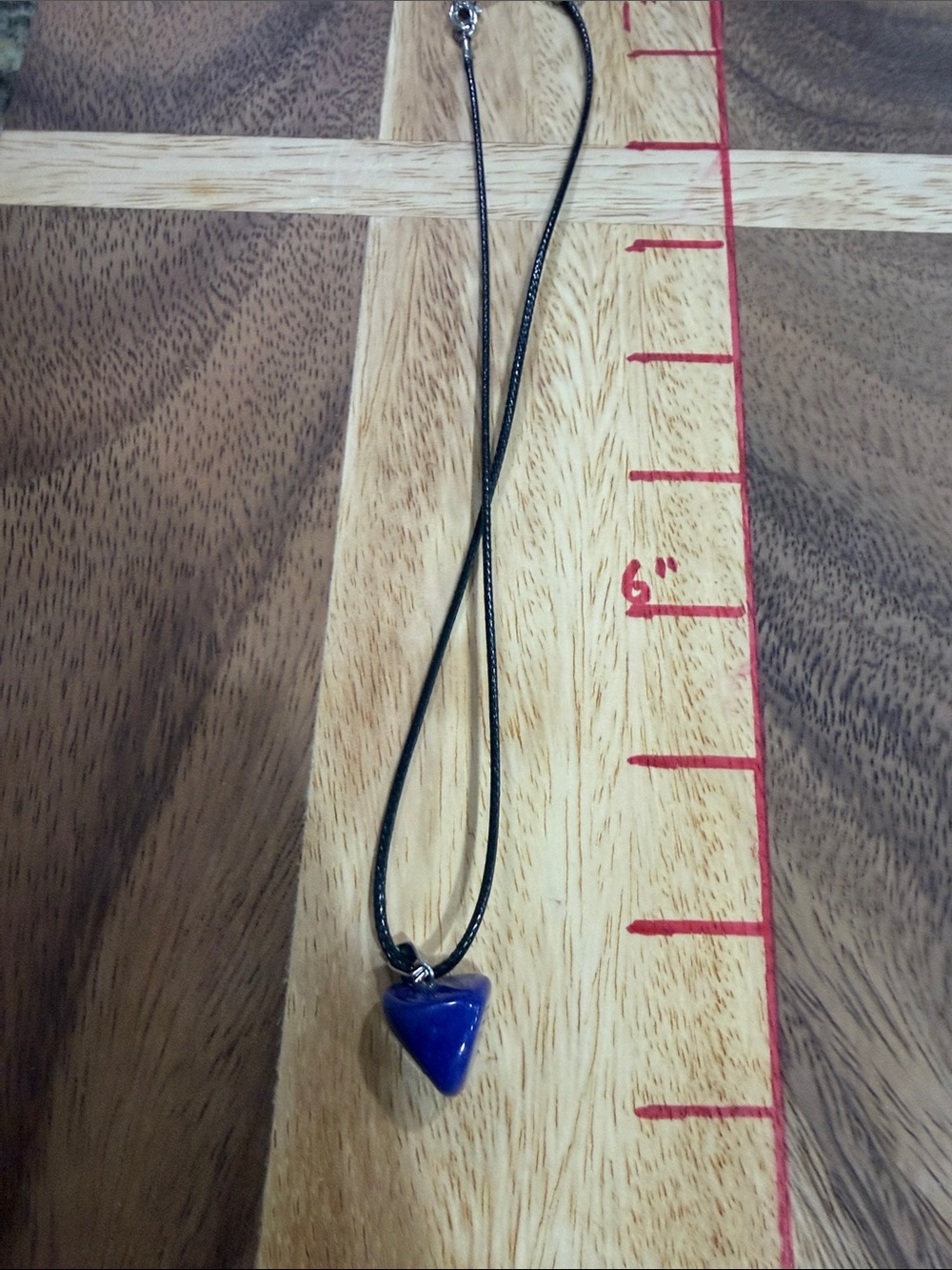 Blue lapis lazuli Triangle Pendant Necklace - Unbranded